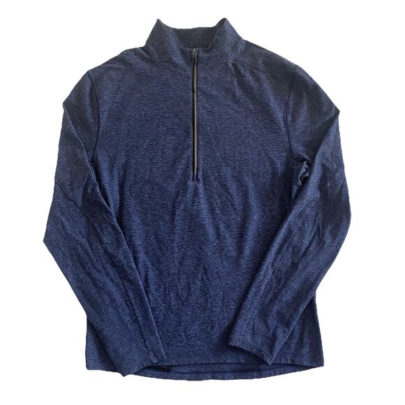 Lululemon Surge Warm 1/2 Zip Reflective Pullover Top Mens Medium Heathered Navy - Picture 1 of 3